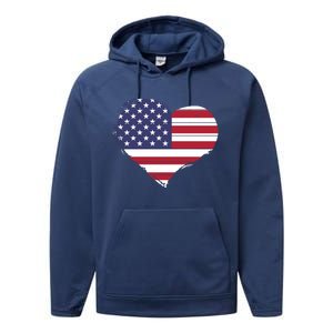 4th Of July Usa Gift Performance Fleece Hoodie