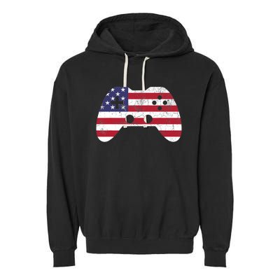 4th Of July T Video Game Gamer Boy USA Garment-Dyed Fleece Hoodie