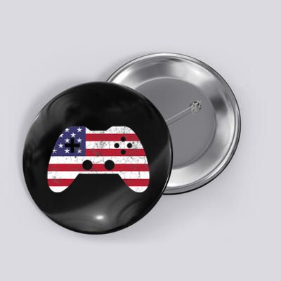 4th Of July T Video Game Gamer Boy USA Button