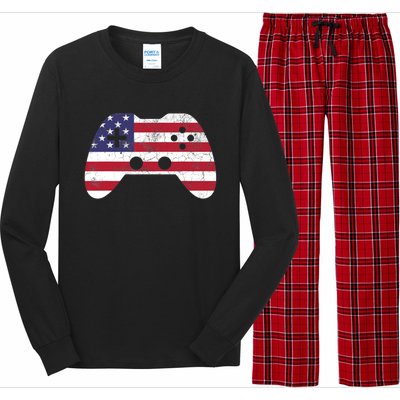 4th Of July T Video Game Gamer Boy USA Long Sleeve Pajama Set