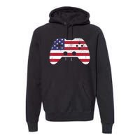 4th Of July T Video Game Gamer Boy USA Premium Hoodie