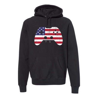 4th Of July T Video Game Gamer Boy USA Premium Hoodie