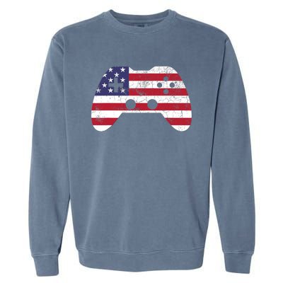 4th Of July T Video Game Gamer Boy USA Garment-Dyed Sweatshirt