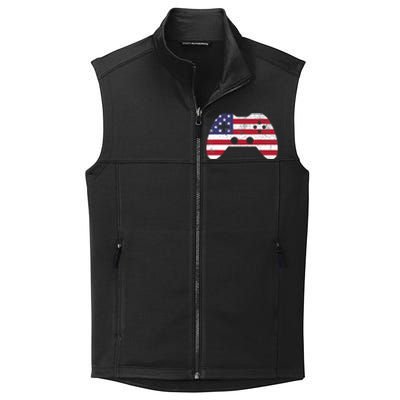 4th Of July T Video Game Gamer Boy USA Collective Smooth Fleece Vest