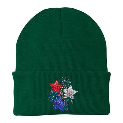 4th Of July Fireworks Stars Funny Cute 4th Of July Knit Cap Winter Beanie