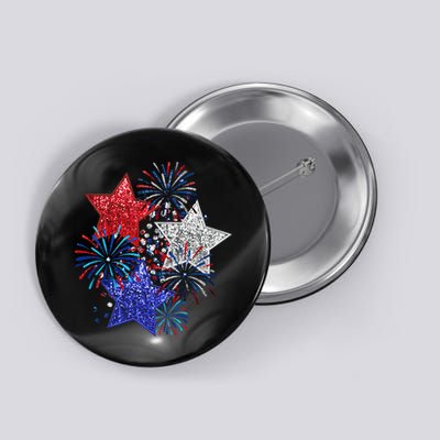 4th Of July Fireworks Stars Funny Cute 4th Of July Button
