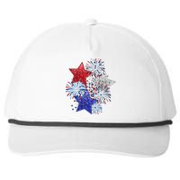 4th Of July Fireworks Stars Funny Cute 4th Of July Snapback Five-Panel Rope Hat