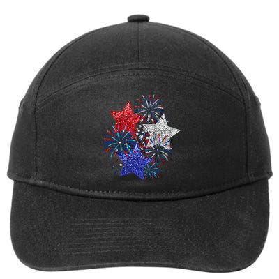 4th Of July Fireworks Stars Funny Cute 4th Of July 7-Panel Snapback Hat