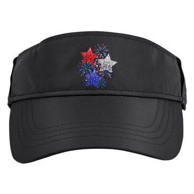 4th Of July Fireworks Stars Funny Cute 4th Of July Adult Drive Performance Visor