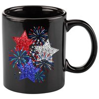 4th Of July Fireworks Stars Funny Cute 4th Of July 11oz C Handle Ceramic Mug