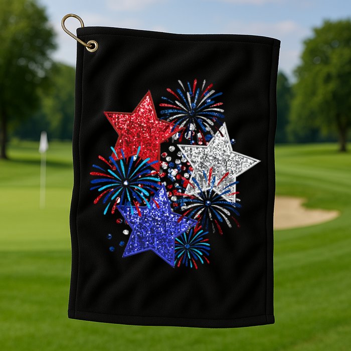 4th Of July Fireworks Stars Funny Cute 4th Of July Golf Towel