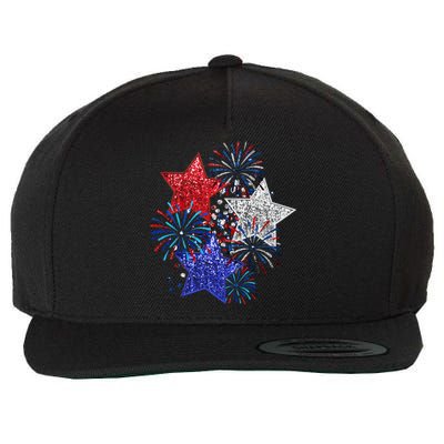 4th Of July Fireworks Stars Funny Cute 4th Of July Wool Snapback Cap