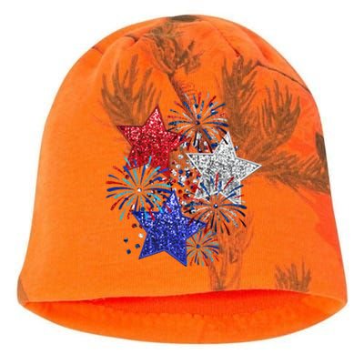 4th Of July Fireworks Stars Funny Cute 4th Of July Kati - Camo Knit Beanie