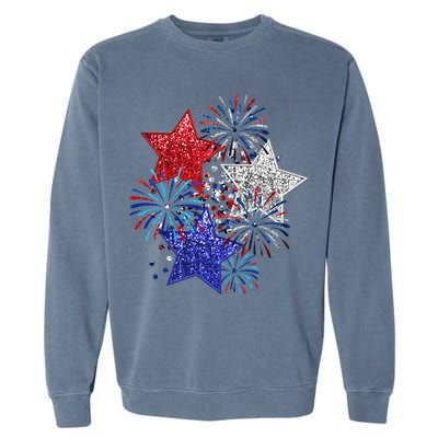 4th Of July Fireworks Stars Funny Cute 4th Of July Garment-Dyed Sweatshirt