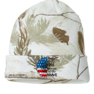 4th Of July Sunflower Home Of The Free Because Of The Brave Gift Kati Licensed 12" Camo Beanie