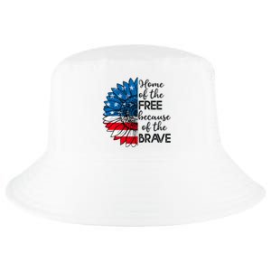 4th Of July Sunflower Home Of The Free Because Of The Brave Gift Cool Comfort Performance Bucket Hat