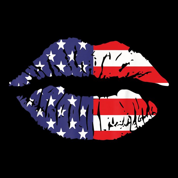 4th Of July Patriotic Hot Lips American Flag Grunge Vintage Tall T-Shirt