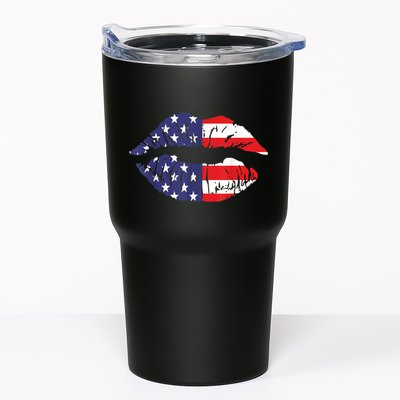 4th Of July Patriotic Hot Lips American Flag Grunge Vintage Tumbler