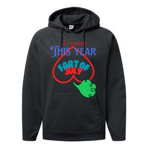 4th Of July Funny Fart Of July Performance Fleece Hoodie