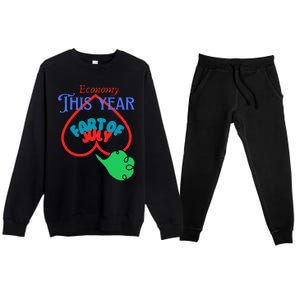 4th Of July Funny Fart Of July Premium Crewneck Sweatsuit Set