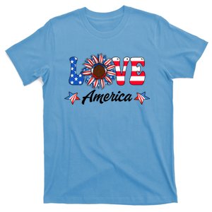 4th Of July Love America Sunflower Patriotic Us Usa Flag Cute Gift T-Shirt