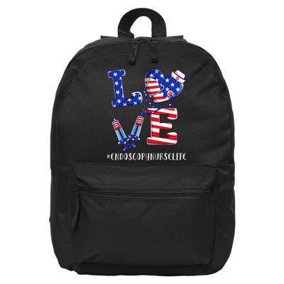 4th Of July usa Flag Love Endoscopy Nurse Life 16 in Basic Backpack