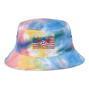 4th Of July I Like How She Explodes Firework USA Flag Tie Dye Newport Bucket Hat