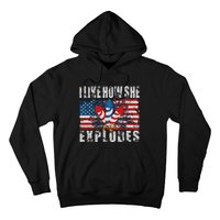 4th Of July I Like How She Explodes Firework USA Flag Hoodie