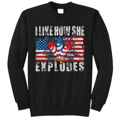 4th Of July I Like How She Explodes Firework USA Flag Sweatshirt