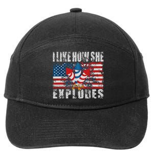 4th Of July I Like How She Explodes Firework USA Flag 7-Panel Snapback Hat