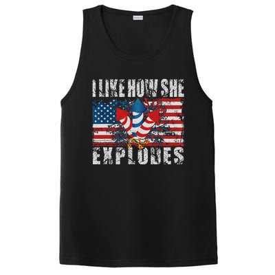 4th Of July I Like How She Explodes Firework USA Flag PosiCharge Competitor Tank