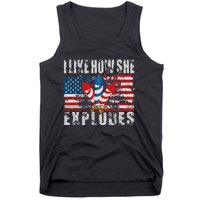 4th Of July I Like How She Explodes Firework USA Flag Tank Top