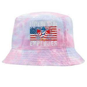 4th Of July I Like How She Explodes Firework USA Flag Tie-Dyed Bucket Hat