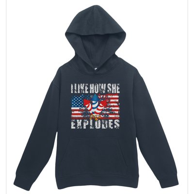 4th Of July I Like How She Explodes Firework USA Flag Urban Pullover Hoodie