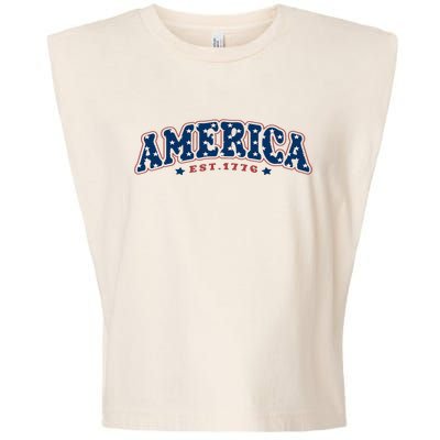 4th of july America Est 1776 4th july Garment-Dyed Women's Muscle Tee