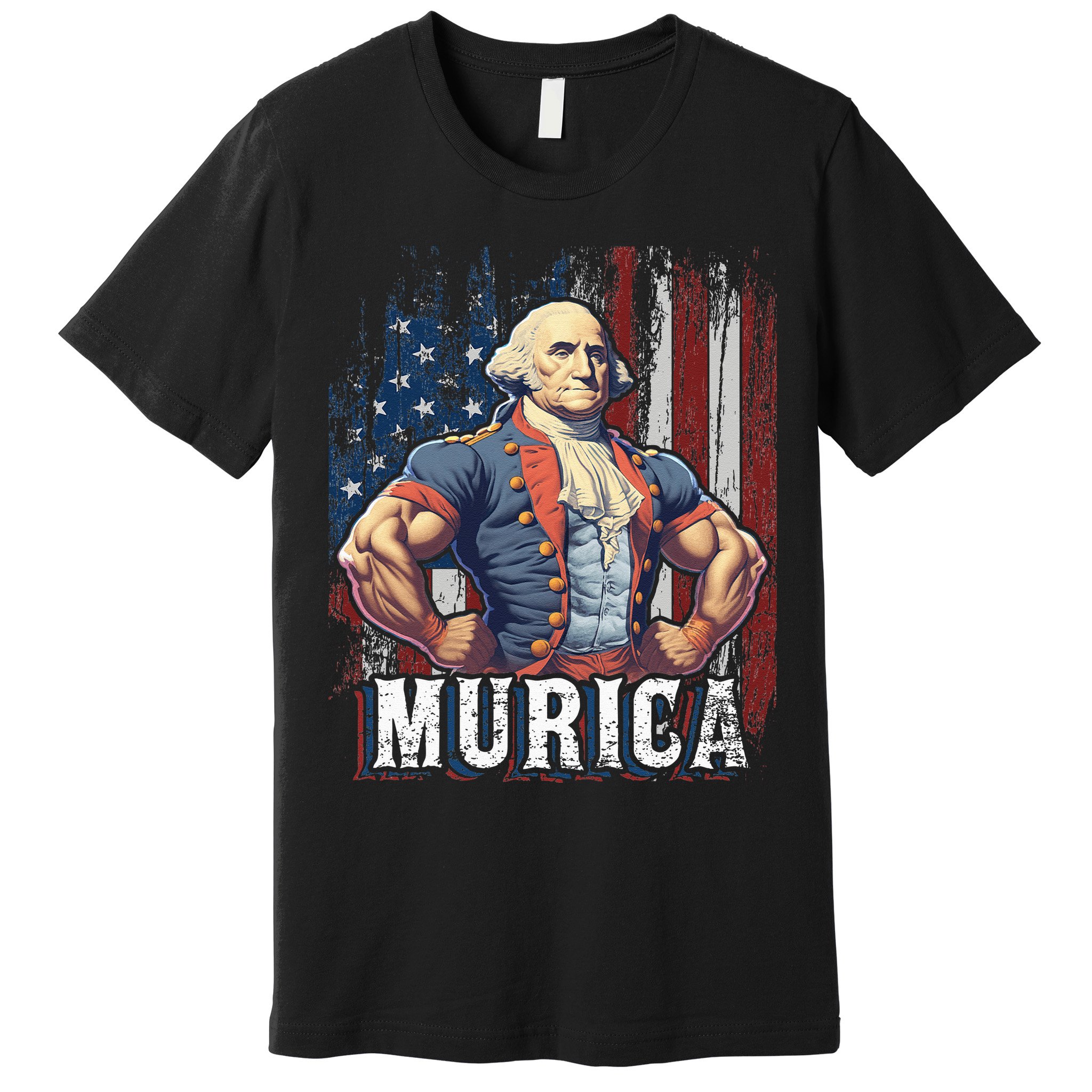 4th of July Patriotic Funny George Washington July 4th Premium T-Shirt