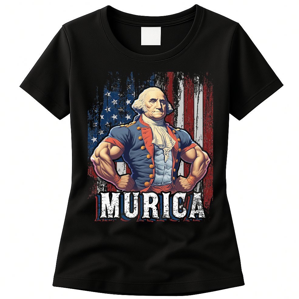 4th of July Patriotic Funny George Washington July 4th Womens T-Shirt