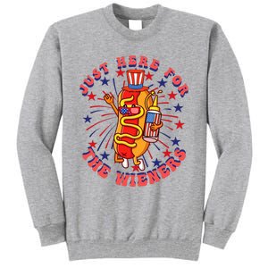 4th Of July I'm Just Here For The Wieners Hot Dogs Funny Tall Sweatshirt