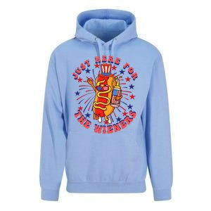 4th Of July I'm Just Here For The Wieners Hot Dogs Funny Unisex Surf Hoodie