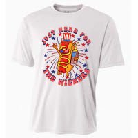 4th Of July I'm Just Here For The Wieners Hot Dogs Funny Cooling Performance Crew T-Shirt