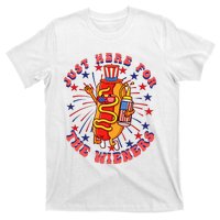 4th Of July I'm Just Here For The Wieners Hot Dogs Funny T-Shirt