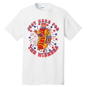 4th Of July I'm Just Here For The Wieners Hot Dogs Funny Tall T-Shirt