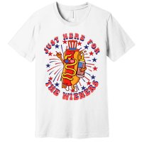 4th Of July I'm Just Here For The Wieners Hot Dogs Funny Premium T-Shirt