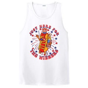 4th Of July I'm Just Here For The Wieners Hot Dogs Funny PosiCharge Competitor Tank