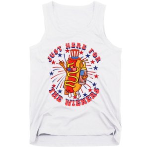 4th Of July I'm Just Here For The Wieners Hot Dogs Funny Tank Top