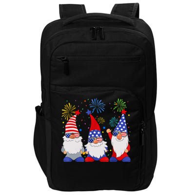 4th Of July Funny Patriotic Gnomes Sunglasses American USA Impact Tech Backpack