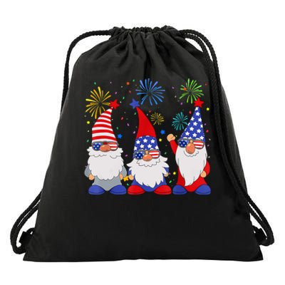 4th Of July Funny Patriotic Gnomes Sunglasses American USA Drawstring Bag