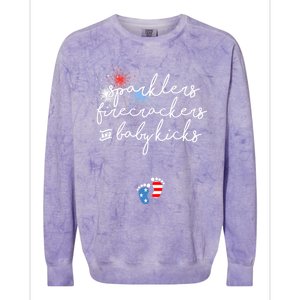 4th Of July Pregnancy Announcement Colorblast Crewneck Sweatshirt