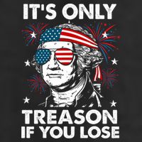 4th Of July Its Only Treason If Lose Funny Georgewashington Large Microfiber Waffle Golf Towel