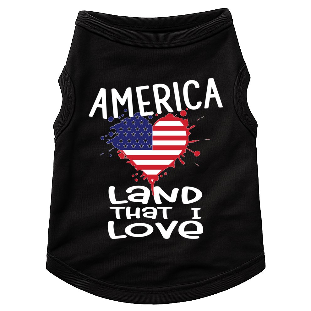 4th Of July America Land That I Love Heart Gift Doggie Tank